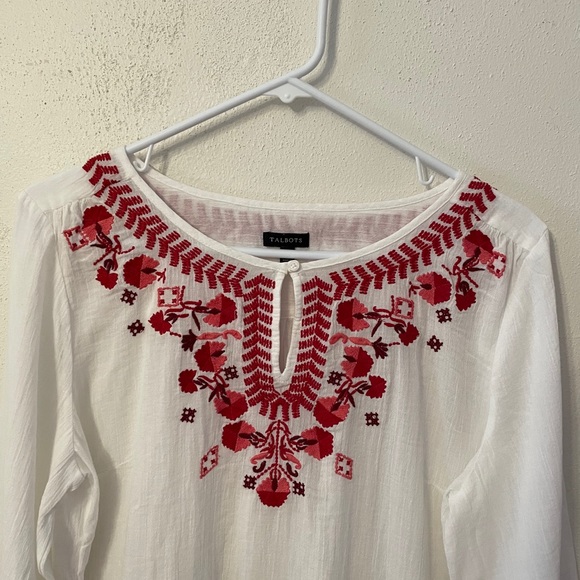 Talbots bohemian/peasant style blouse - Picture 4 of 11